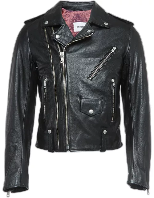 Zadig & Voltaire Black Leather Louis Biker Jacket