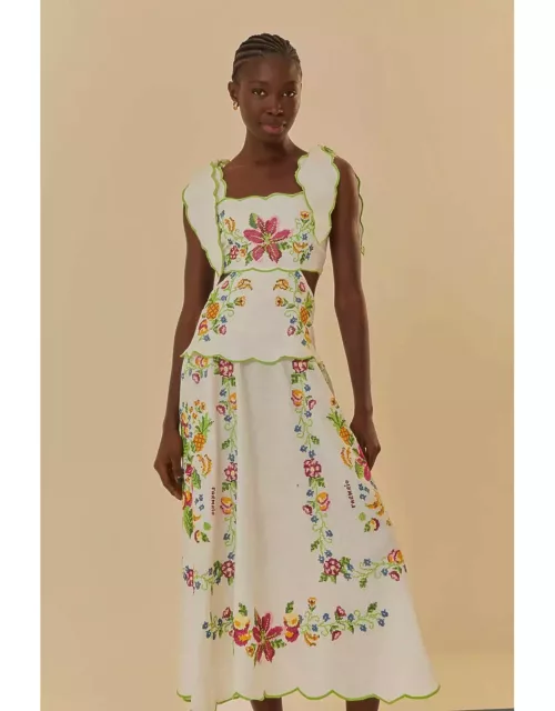 Off-White Tropical Romance Maxi Dress, TROPICAL ROMANCE WHITE /