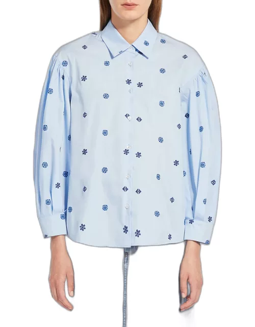 Villar Floral-Embroidered Button-Down Shirt