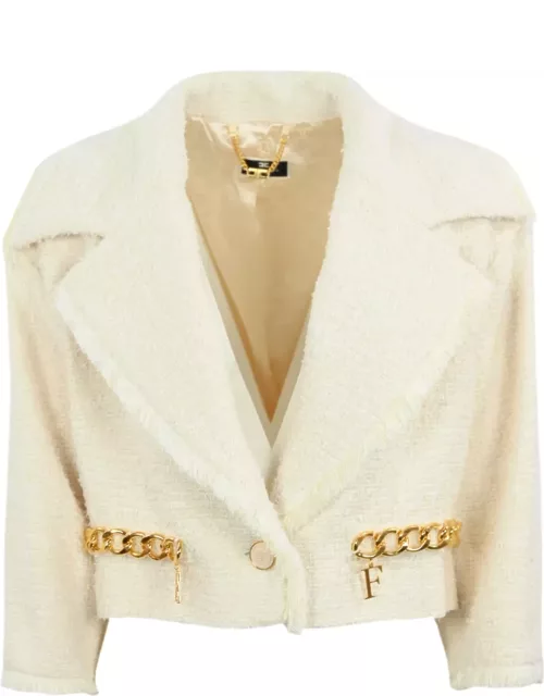 Elisabetta Franchi Cropped Tweed Jacket