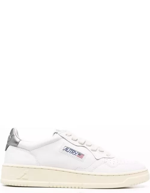 White And Silver Leather Sneakers Autry Woman