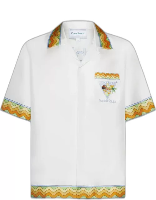 Casablanca Afro Cubism Tennis Club Silk Shirt
