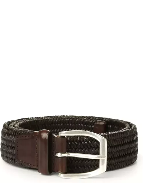 Orciani Wide Braided Leather Belt