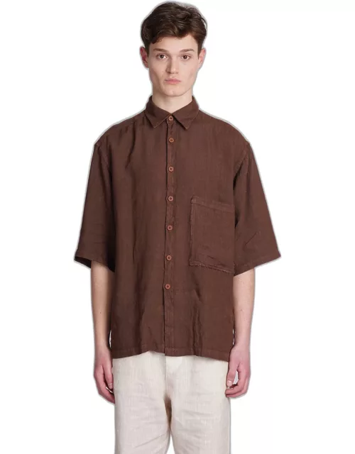 costumein Corfu Shirt In Brown Linen