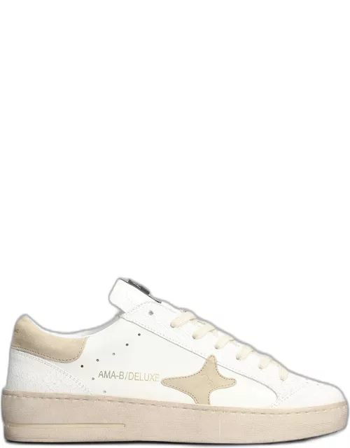 AMA-BRAND Sneakers In White Suede And Leather