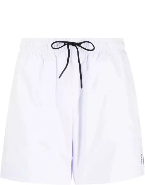 Hugo Boss White Beach Boxers With Typical Brand Stripes And Logo