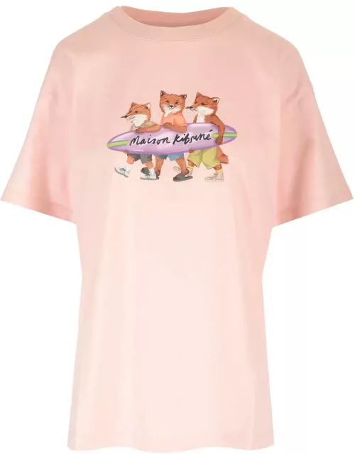 Maison Kitsuné surfing Foxes T-shirt