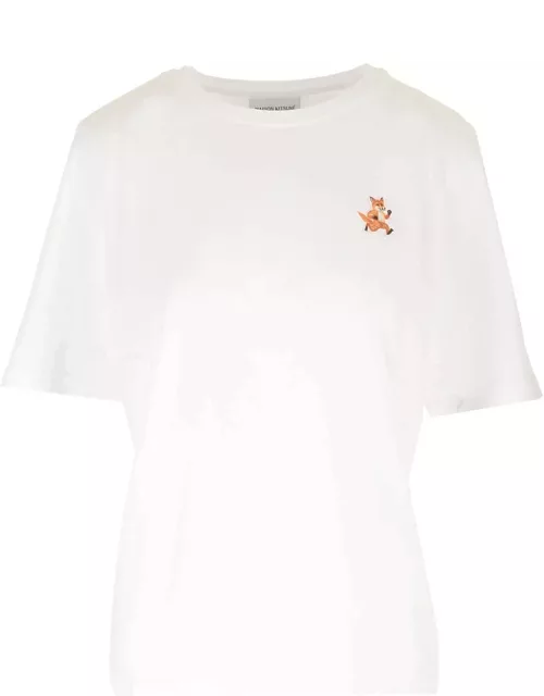Maison Kitsuné White T-shirt With Speedy Fox Patch