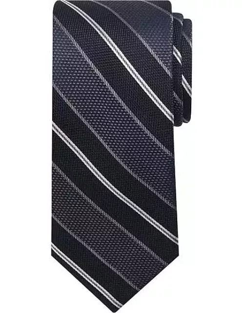 Joseph Abboud Men's Narrow Textured Stripe Tie Black