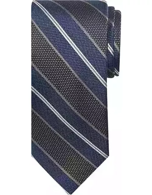 Joseph Abboud Men's Narrow Textured Stripe Tie Tan