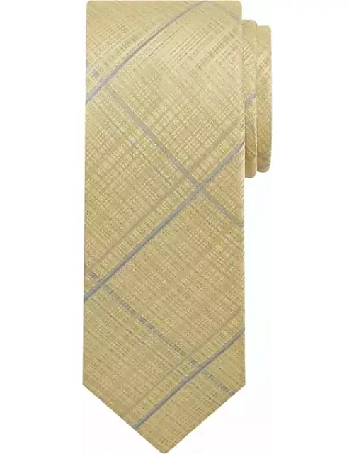 Egara Men's Narrow Matrix Plaid Tie Yellow