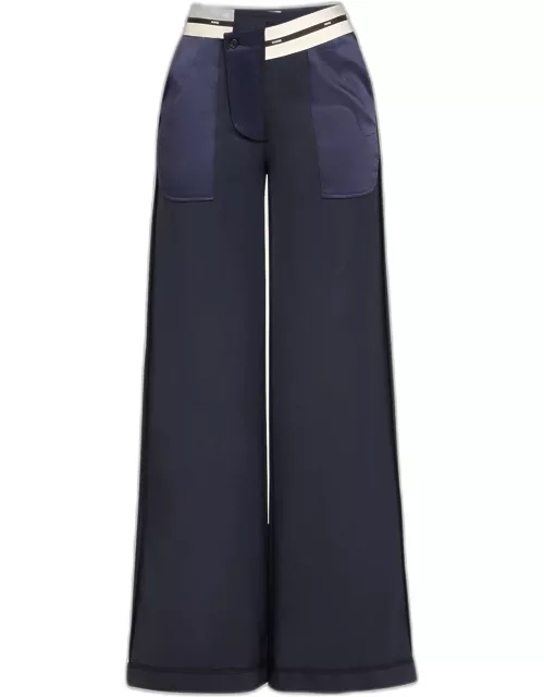 Inside Out Tailored Wide Leg Wool Trouser