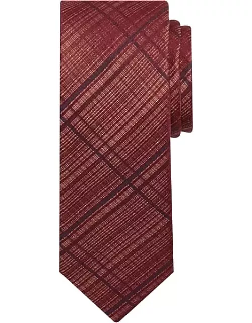 Egara Men's Narrow Matrix Plaid Tie Rust