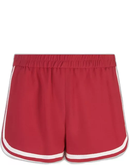 RED Valentino Ruby Shorts With Striped Detail
