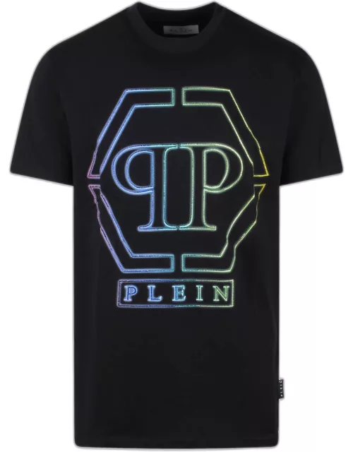 Philipp Plein Embroidered Round Neck Ss Hexagon T-shirt