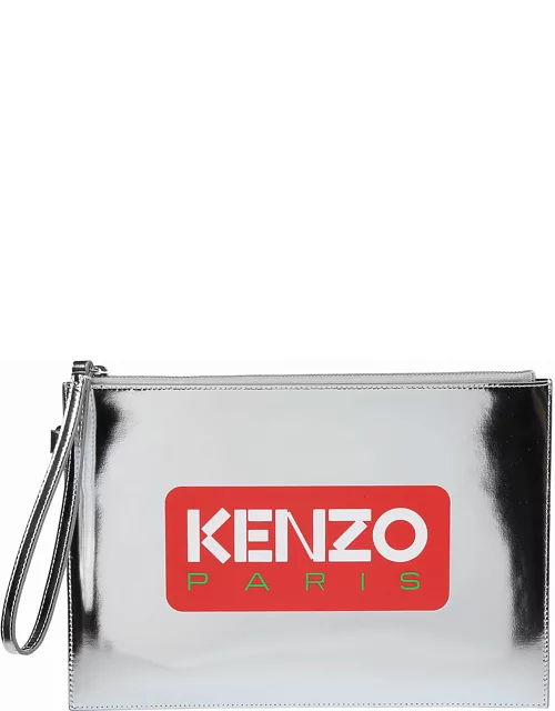 Kenzo Large Logo Printed Clutch Bag
