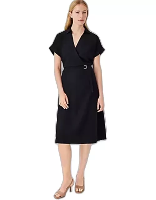 Ann Taylor Crossover Collared Midi Shirtdres