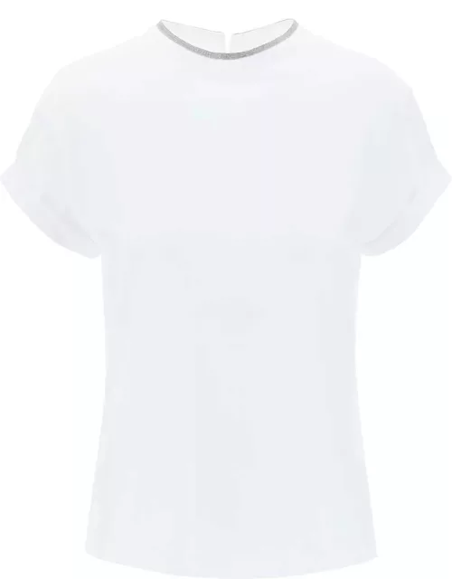 BRUNELLO CUCINELLI Cotton T-shirt with Precious Col