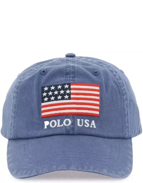 POLO RALPH LAUREN baseball cap in twill with embroidered flag