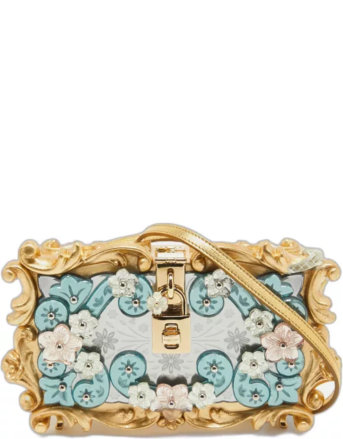 Dolce & Gabbana Multicolor Acrylic Mirrored Baroque Dolce Box Bag
