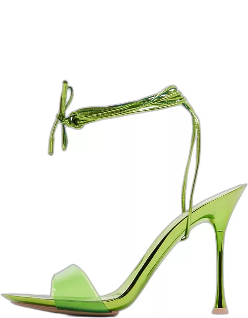 Gianvito Rossi Green PVC and Leather Spice Sandal