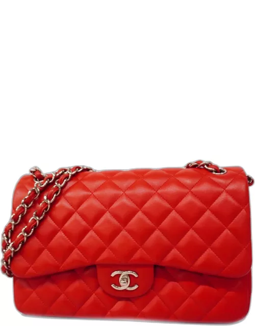 Chanel Lambskin Leather Jumbo Classic Double Flap Shoulder Bag