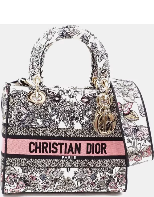 Christian Dior Cannage Embroidered Canvas Medium Lady D-Lite Bag