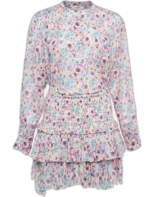 Isabel Marant Etoile Multicolor Floral Print Cotton Shirt and Naomi Skirt Set