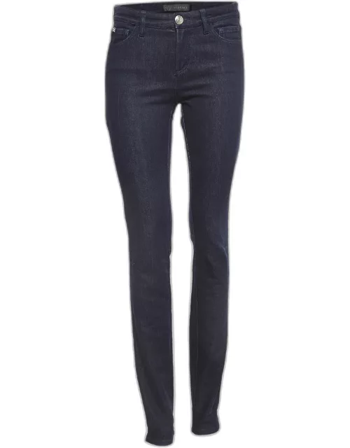 Versace Dark Blue Stretch Denim Skinny Jeans M Waist 28"