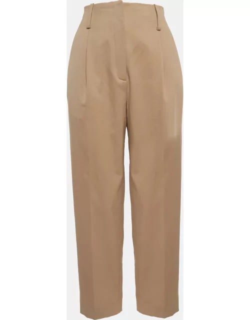 Sandro Brown Wool Blend High-Waist Trousers