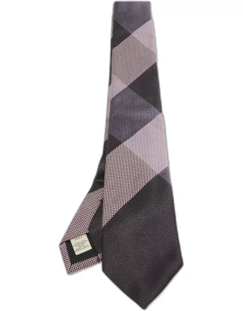 Burberry Pink/Purple Giant Checked Silk Tie