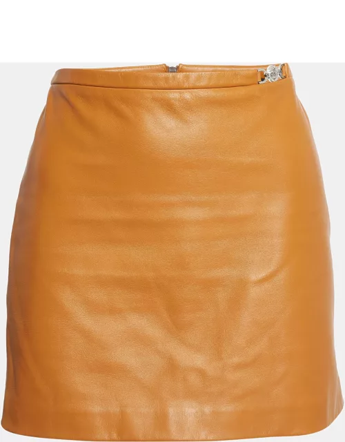 Versace Brown Leather Mini Skirt