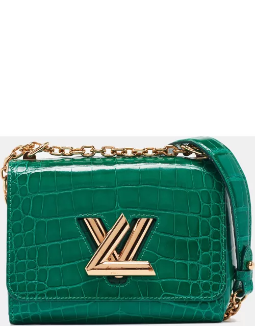 Louis Vuitton Green Crocodile Twist PM Bag
