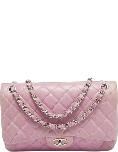 Chanel Lilac Quilted Lambskin Leather Jumbo Classic Double Flap Bag