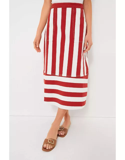 Brick Cabana Stripe Nadine Skirt