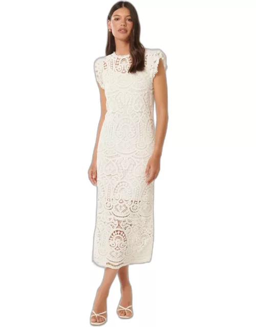 Forever New Women's Lilly Lace Midi Dress in Porcelain