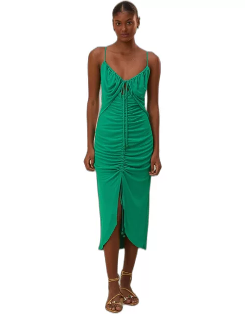 Green Cut-Out Sleeveless Midi Dress, GREEN /