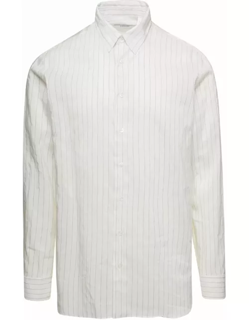 Lardini White Classic Shirt In Cotton Blend Man