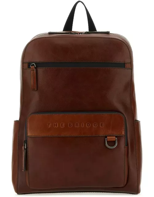 The Bridge Brown Leather Damiano Backpack