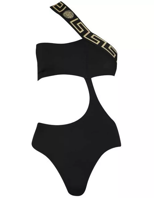 VERSACE ICON Shoulder Swimsuit - Black