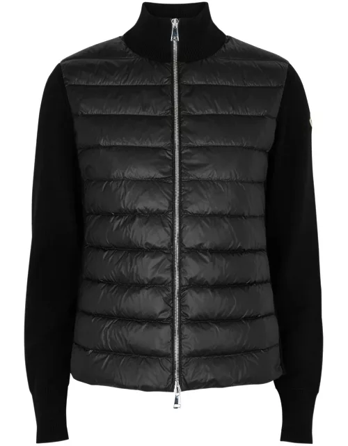 Moncler Quilted Shell and Wool Jacket - Black