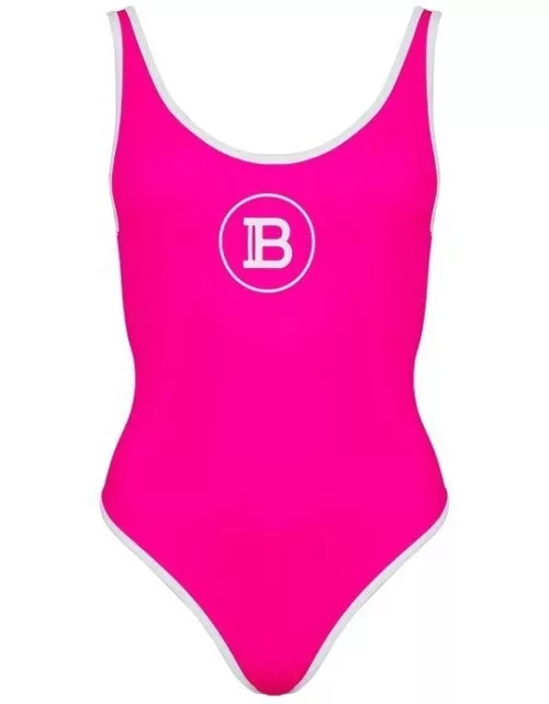 BALMAIN Logo Stamp Swimsuit - Pink