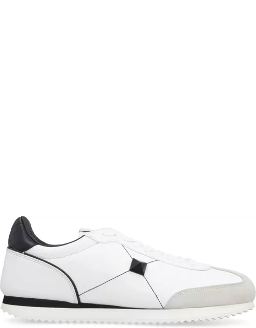 Valentino Garavani White Low Top Sneakers In Calf Leather And Nappa Leather