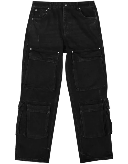 Represent R3CA Straight-leg Cargo Jeans - Black - 30 (W30 / S)
