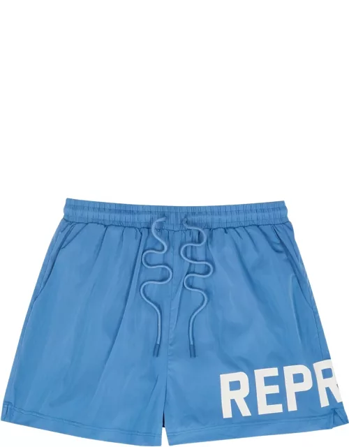 Represent Logo-print Nylon Swim Shorts - Blue