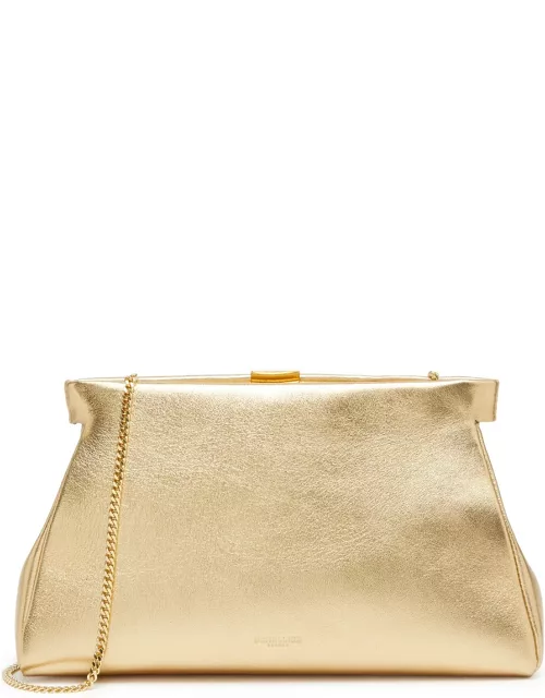 Demellier Cannes Metallic Leather Clutch - Gold