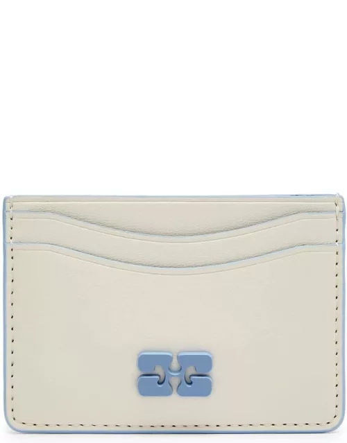 Ganni Bou Logo Leather Card Holder - White