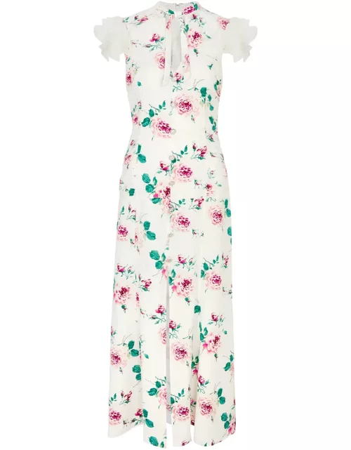 Alessandra Rich Floral-print Silk Maxi Dress - White - 44 (UK12 / M)