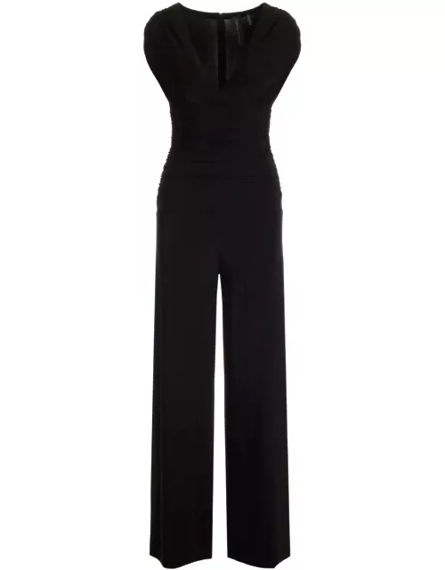 Norma Kamali Ruched Plunge Jumpsuit
