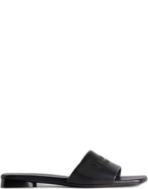 Dutyfree Leather Logo Slide Sandal